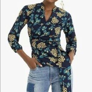 J.Crew Floral Printed Wrap Blouse
